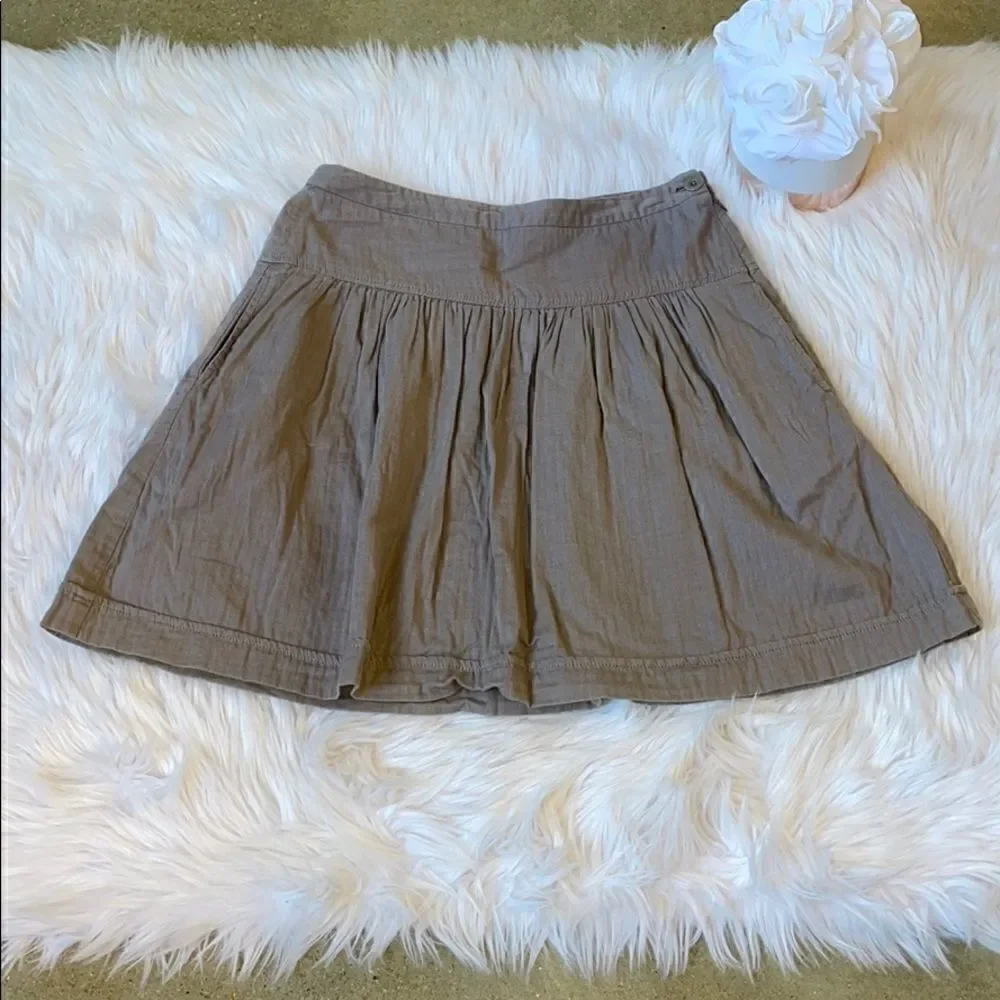 GAP Fit and Flare Brown Mini Skirt with Pockets (Size: 1)